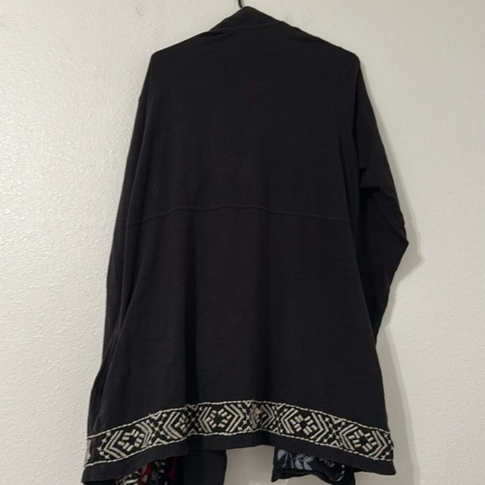 For Joan Henry Only Black Embroidered Open-Front Cardigan Sweater - Picture 4 of 9